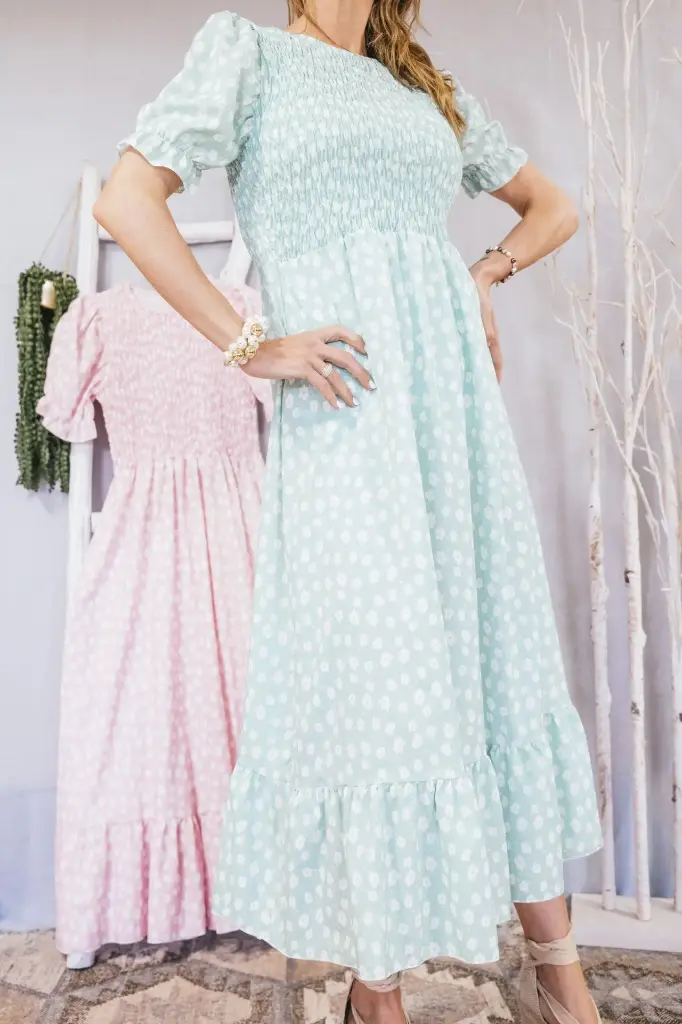 Smocked Midi Dress