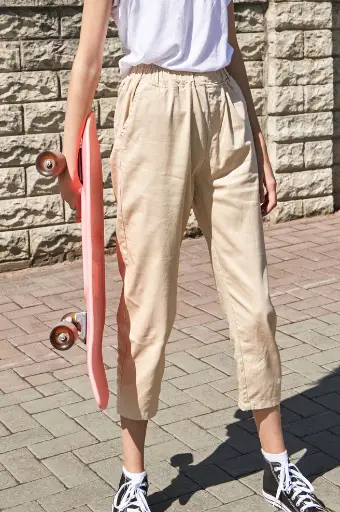 Tapered Ankle-Length Trousers