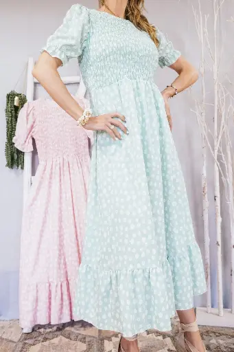 Smocked Midi Dress